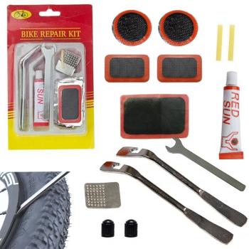 Fahrrad Flickzeug Set Reifen Reparatur Set Schlauch Werkzeug Kleber Reifenheber