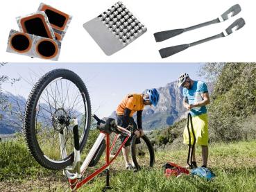 Fahrrad Flickzeug Set Reifen Reparatur Set Schlauch Werkzeug Kleber Reifenheber