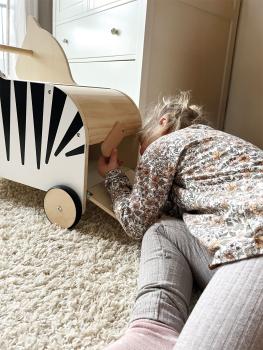 Preview: Small Foot Spielzeugkiste mit Rollen Zebra "Wildlife" Kinder Spielzeug