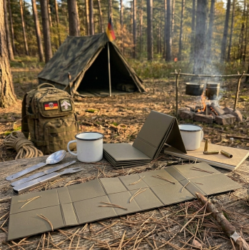 Preview: BW Isomatte Mil-Tec Faltbar EVA Thermomatte Bundeswehr Oliv Campingmatte 190x60