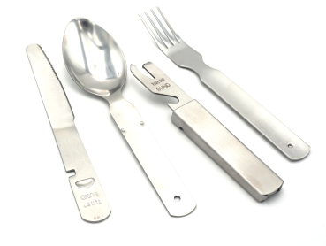 BW Essbesteck Bundeswehr Feldbesteck 4-teilig Edelstahl schwer Camping Outdoor