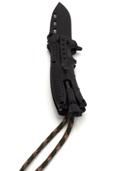 Preview: Survival Einhandmesser 3in1 Taschenmesser Outdoor Messer Feuerstahl Pfeife Camo