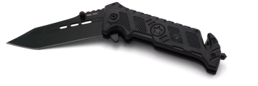 Preview: Rettungsmesser Einhandmesser 3in1 mit Glasbrecher Gurtschneider 3CR13 Stahl