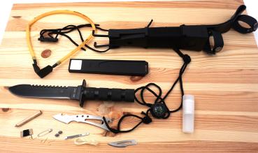 Messer 15-teilig Survival Set Multitool Kompass Angler Outdoor Notfall Paracord