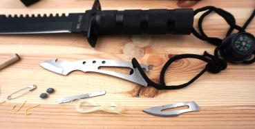 Preview: Messer 15-teilig Survival Set Multitool Kompass Angler Outdoor Notfall Paracord