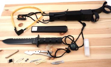 Messer 15-teilig Survival Set Multitool Kompass Angler Outdoor Notfall Paracord