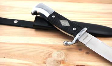 Preview: Fahrtenmesser 27cm Jagdmesser Outdoor Messer mit Metallscheide Bushcraft