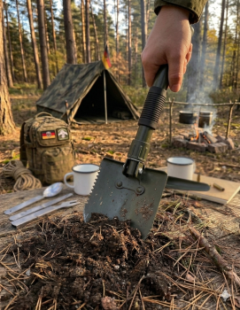 Preview: Klappspaten Mini mit Tasche Hacke+Säge BW Spaten Feldspaten Outdoor