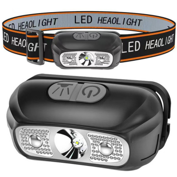 Preview: LED Stirnlampe 400lm Akku USB Kopflampe Kompakt Hell Wandern Angeln Werkstatt