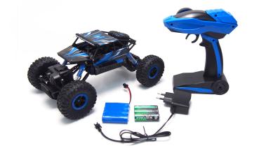 Preview: Amewi Conqueror "Blue" Rock Crawler 4WD 1:18 RTR RC Spielzeug RC Auto