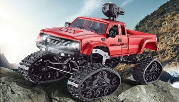 Amewi Pick-up Truck FPV mit Rädern & Ketten 4WD 1:16 RTR rot RC Spielzeug RC Auto