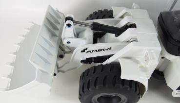 Preview: Amewi Radlader G484E AE Teilmetall Licht & Sound 10-Kanal 1:14 RTR weiß RC Spielzeug RC Auto