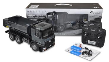 Amewi Mercedes-Benz Arocs LKW Kipper PRO Metall V2 RTR grau RC Spielzeug RC Auto