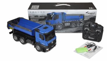 Preview: Amewi Mercedes-Benz Arocs Lizenz LKW Kipper RTR blau RC Spielzeug RC Auto