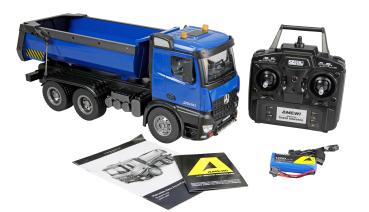Amewi Mercedes-Benz Arocs Lizenz LKW Kipper RTR blau RC Spielzeug RC Auto