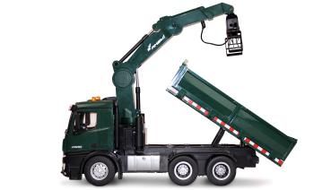 Preview: Amewi Mercedes-Benz Arocs Kranwagen mit Kipper RTR grün RC Spielzeug RC Auto