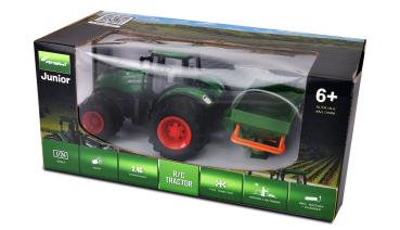 Preview: Amewi RC-Traktor mit Düngerstreuer 1:24 RTR grün RC Spielzeug RC Auto