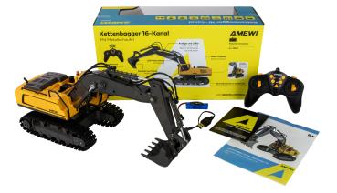 Preview: Amewi Kettenbagger mit Metallschaufel 16-Kanal 1:18 RTR RC Spielzeug RC Auto