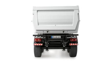 Preview: Amewi Dreiachs-Sattelauflieger mit Kippmulde aus Metall 1:14 silber RC Spielzeug RC Auto