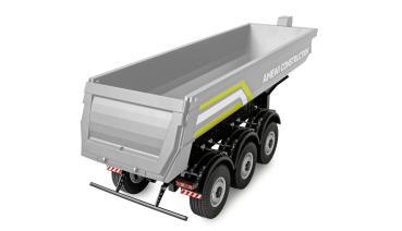 Amewi Dreiachs-Sattelauflieger mit Kippmulde aus Metall 1:14 silber RC Spielzeug RC Auto