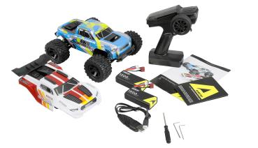 Preview: Amewi Hyper Go MTX18 2-in-1 Monstertruck/Truggy 1:18 RTR RC Spielzeug RC Auto