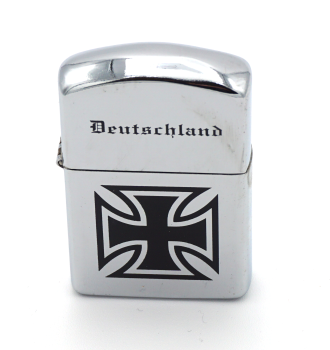 Sturmfeuerzeug Benzinfeuerzeug Survival Outdoor Camping Metall Chrom Deutschland