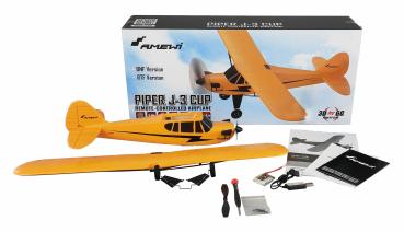 Preview: Amewi Piper J-3 Cup mit Gyro 3-Kanal BNF gelb RC Flugzeug RC Modell