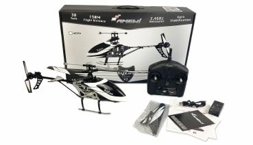 Preview: Amewi Buzzard V2 Single-Rotor-Helikopter 4-Kanal RTF weiß RC Hubschrauber