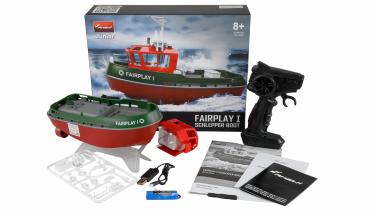 Preview: Amewi Fairplay I Schlepper Boot 1:72 RTR grün RC Boot RC Modell