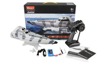 Preview: Amewi Black Turbo Militärboot mit Jetantrieb 420mm RTR camouflage-grau RC Boot RC Modell