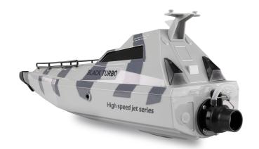 Preview: Amewi Black Turbo Militärboot mit Jetantrieb 420mm RTR camouflage-grau RC Boot RC Modell