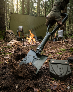 Preview: Klappspaten BW Spaten mit Kunststofftasche Bundeswehr Schaufel 3-teilig
