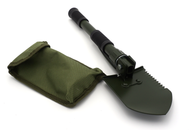 Preview: Klappspaten Mini Camping 3 in 1 Schaufel Hacke Säge Spaten + Tasche