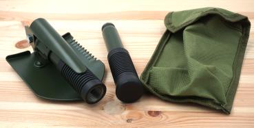 Preview: Klappspaten Bundeswehr BW 3in1 Schaufel Hacke Säge Camping Spaten mit Tasche
