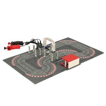 Preview: Autorennbahn Baustein Kompatibel 1:87 Slotcar Rennbahn 38x64cm Kinder Spielzeug