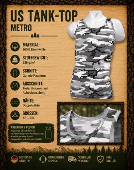 US Tank Top metro 100% Baumwolle Herren Muskelshirt Army XS-3XL