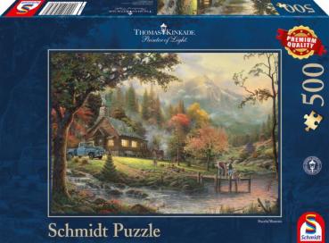 Preview: Schmidt Spiele Thomas Kinkade - Idylle am Fluss - 500 Teile Puzzle