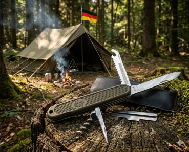 Preview: BW Taschenmesser oliv Bundesadler Klappmesser MFH Bundeswehr Camp Säge Outdoor