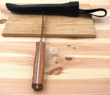 Bundeswehr Matrosenmesser Holz Griff Glattschliff Messer Lederscheide Outdoor