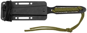 Neck Knife Messer EDC Outdoor geschwärzte Klinge 3Cr13 Kunststoffscheide 20cm