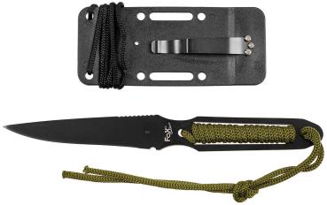 Neck Knife Messer EDC Outdoor geschwärzte Klinge 3Cr13 Kunststoffscheide 20cm
