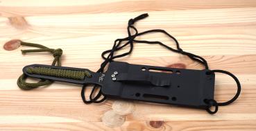 Neck Knife Messer EDC Outdoor geschwärzte Klinge 3Cr13 Kunststoffscheide 20cm