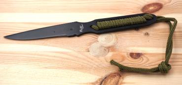 Preview: Neck Knife Messer EDC Outdoor geschwärzte Klinge 3Cr13 Kunststoffscheide 20cm