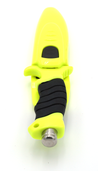 Preview: Fox Outdoor Tauchermesser Profi Beinholster Rettungsmesser Neongelb Glasbrecher