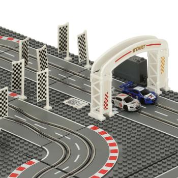 Preview: Autorennbahn Baustein Kompatibel 1:87 Slotcar Rennbahn 38x64cm Kinder Spielzeug