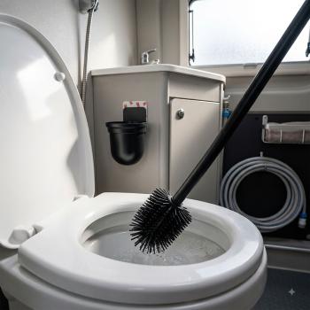 Silikon WC Bürste ohne Bohren Camping Wohnmobil Klobürste Wandmontage Vanlife