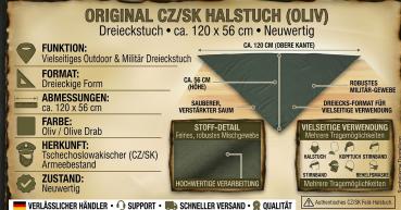 Preview: Original CZ SK Halstuch Oliv Dreieckstuch 120 x 56 cm Military Bandana Neuwertig