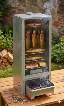 Preview: Peetz Räucherofen Smoker verzinkt Räucherschrank Fisch Fleisch Grill 100x39x28cm