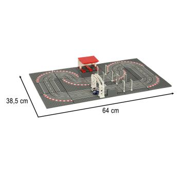 Autorennbahn Baustein Kompatibel 1:87 Slotcar Rennbahn 38x64cm Kinder Spielzeug