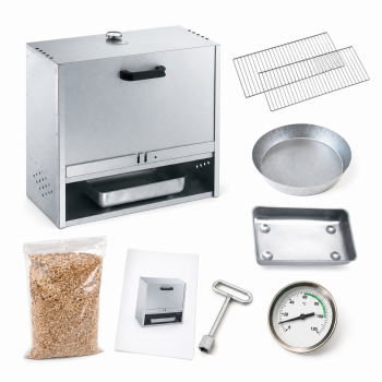 Peetz Räucherofen Smoker verzinkt Räucherschrank Fisch Fleisch Grill 50x60x28cm